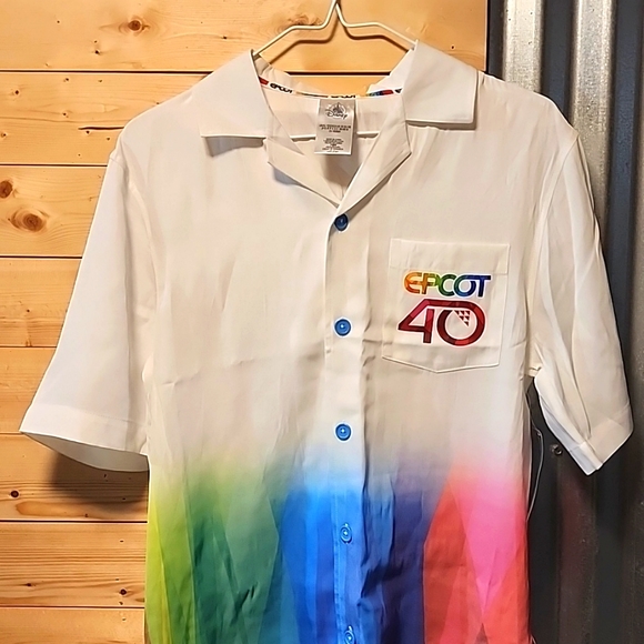 Disney Epcot 40th Anniversary Button  down casual shirt size XS NWT - Picture 1 of 7